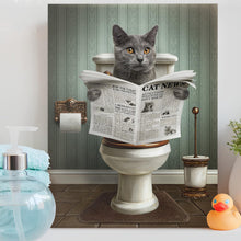 Load image into Gallery viewer, cat bathroom art