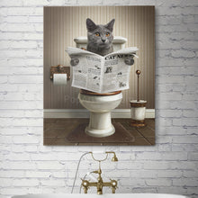 Load image into Gallery viewer, cat bathroom art