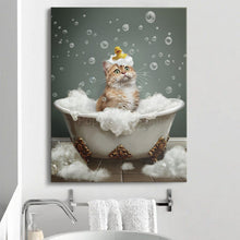Load image into Gallery viewer, cat bathroom art