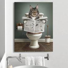Load image into Gallery viewer, cat bathroom art