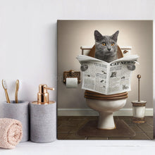Load image into Gallery viewer, cat bathroom art