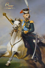 Load image into Gallery viewer, Pet leader on horse male pet portrait