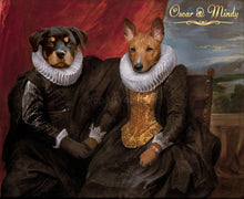 Load image into Gallery viewer, A Married couple two pets portrait