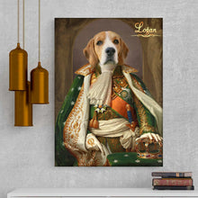 Load image into Gallery viewer, Napoleon in green male pet portrait