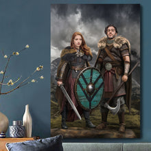 Load image into Gallery viewer, Vikings, swords and shields portrait - PopArtYouShop