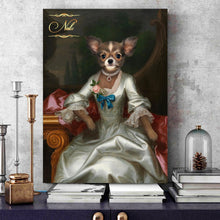 Load image into Gallery viewer, Lady in a silver dress female pet portrait