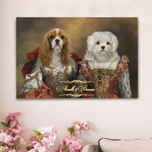 Load image into Gallery viewer, The eighth of many costume combinations for a two pets portrait