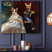Load image into Gallery viewer, The Ruling Royal Couple two pets portrait