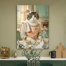 Load image into Gallery viewer, Scullery maid - funny pet portrait for kitchen
