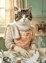 Load image into Gallery viewer, Scullery maid - funny pet portrait for kitchen