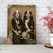Load image into Gallery viewer, Twins, Grace and Kate Hoare two pets portrait