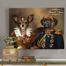 Load image into Gallery viewer, The second of many costume combinations for a two pets portrait
