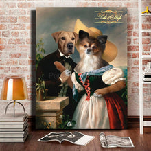 Load image into Gallery viewer, The Flirting two pets portrait