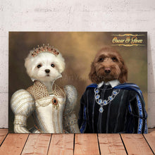 Load image into Gallery viewer, The third of many costume combinations for a two pets portrait