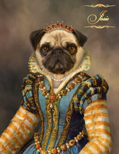 Load image into Gallery viewer, The Sapphire Queen female pet portrait
