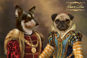 The fourth of many costume combinations for a two pets portrait