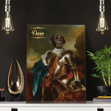 Load image into Gallery viewer, The Knight in Bronze armour male pet portrait