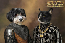 Load image into Gallery viewer, The fifth of many costume combinations for a two pets portrait