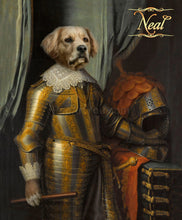 Load image into Gallery viewer, The Cavalier in armour male pet portrait