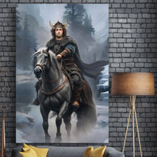 Load image into Gallery viewer, Viking on horseback personalized male portrait - PopArtYouShop