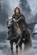 Load image into Gallery viewer, Viking on horseback personalized male portrait - PopArtYouShop