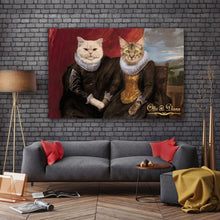 Load image into Gallery viewer, A Married couple two pets portrait