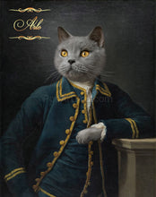 Load image into Gallery viewer, Cat in a Green Suit - custom pet portrait