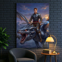 Load image into Gallery viewer, Dragon Rider personalized male portrait