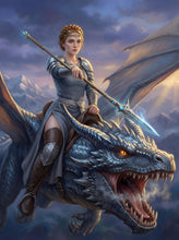 Load image into Gallery viewer, The Dragon Rider personalized female portrait