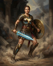 Load image into Gallery viewer, The Gladiator Warrior personalized female portrait