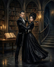 Load image into Gallery viewer, Gothic Library Ball Couple portrait
