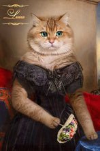 Load image into Gallery viewer, Lady with flowers female cat portrait