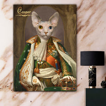 Load image into Gallery viewer, Napoleon in green - custom cat portrait