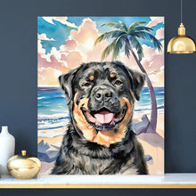 Load image into Gallery viewer, palm trees custom pet watercolor portrait