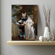 Load image into Gallery viewer, Portrait of a Married Couple in the Park two pets portrait