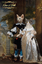 Load image into Gallery viewer, Portrait of a Married Couple in the Park two pets portrait