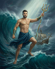 Load image into Gallery viewer, God of the Ocean personalized male portrait