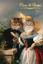 Load image into Gallery viewer, The Flirting two pets portrait