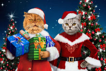 Load image into Gallery viewer, The first Santa and Mrs. Claus custom pet portrait