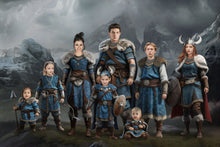 Load image into Gallery viewer, The second Viking family template for any family combination portrait - PopArtYouShop