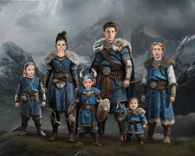 Load image into Gallery viewer, The second Viking family template for any family combination portrait - PopArtYouShop