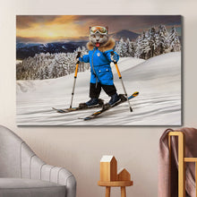 Load image into Gallery viewer, Skiing male pet portrait - PopArtYouShop