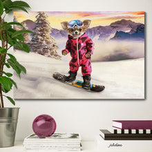 Load image into Gallery viewer, Snowboard female pet portrait - PopArtYouShop