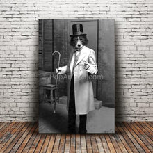 Load image into Gallery viewer, A gentleman wearing a top hat with a cigar retro pet portrait