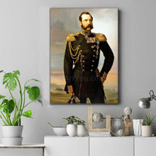 Load image into Gallery viewer, On the table against the background of a gray wall is a portrait of a man dressed in a royal costume
