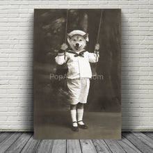 Load image into Gallery viewer, On a swing retro pet portrait