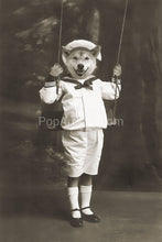 Load image into Gallery viewer, On a swing retro pet portrait
