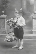 Load image into Gallery viewer, Gift flowers retro pet portrait