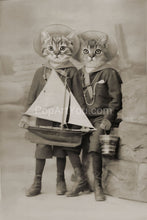 Load image into Gallery viewer, A toy boat retro pet portrait