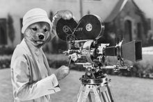 Load image into Gallery viewer, Cameraman retro pet portrait